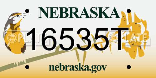 16535T Nebraska License Plate
