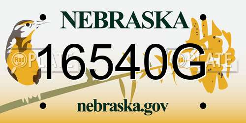 16540G Nebraska License Plate