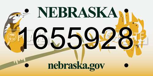 1655928 Nebraska License Plate