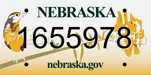 1655978 Nebraska License Plate