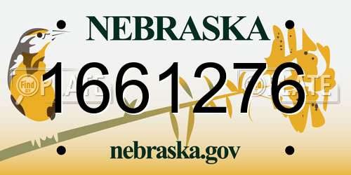 1661276 Nebraska License Plate