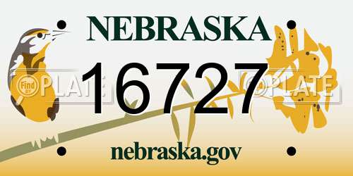 16727 Nebraska License Plate
