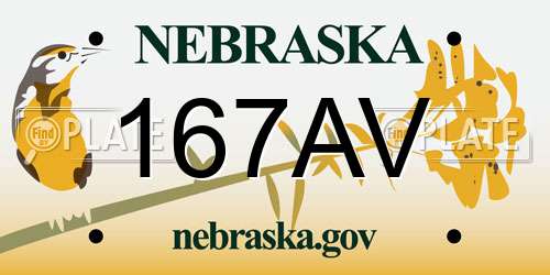 167AV Nebraska License Plate