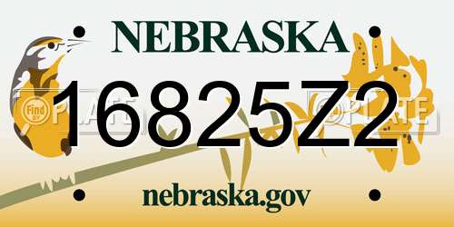 16825Z2 Nebraska License Plate