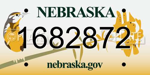 1682872 Nebraska License Plate