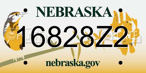 16828Z2 Nebraska License Plate