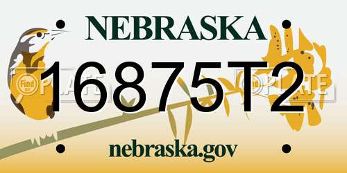 16875T2 Nebraska License Plate