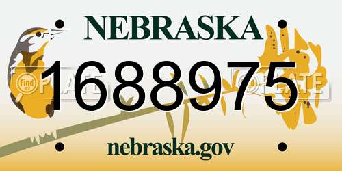 1688975 Nebraska License Plate