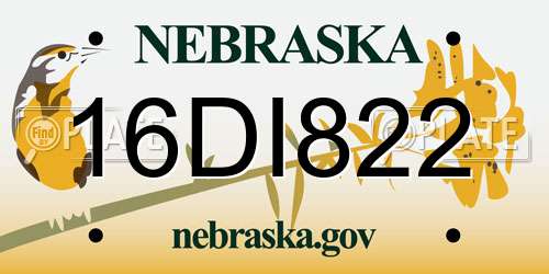16DI822 Nebraska License Plate