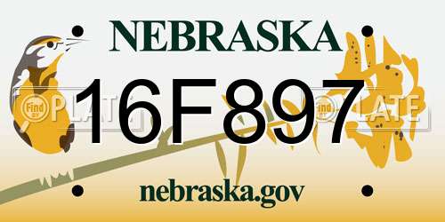 16F897 Nebraska License Plate