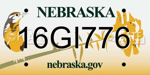16GI776 Nebraska License Plate