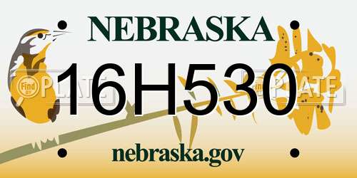 16H530 Nebraska License Plate