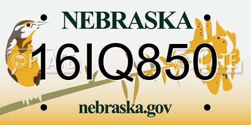 16IQ850 Nebraska License Plate