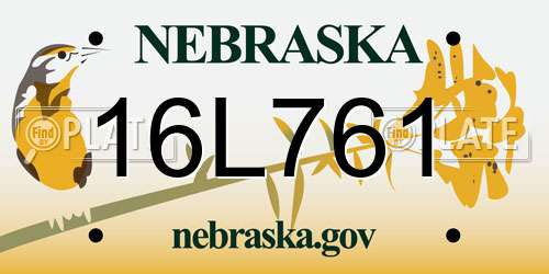 16L761 Nebraska License Plate