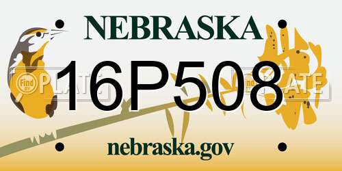 16P508 Nebraska License Plate