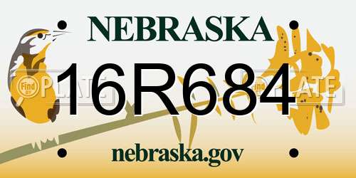 16R684 Nebraska License Plate