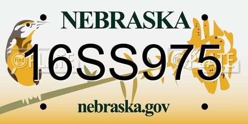 16SS975 Nebraska License Plate
