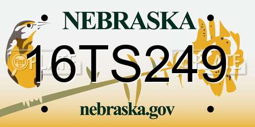 16TS249 Nebraska License Plate