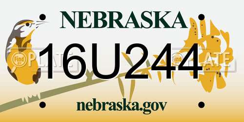 16U244 Nebraska License Plate