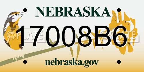 17008B6 Nebraska License Plate