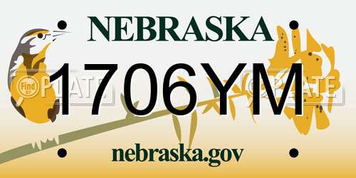 1706YM Nebraska License Plate