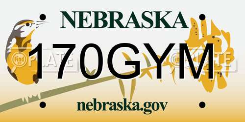 170GYM Nebraska License Plate