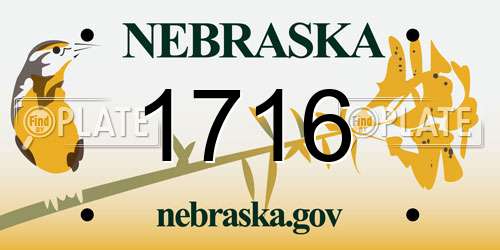 1716 Nebraska License Plate