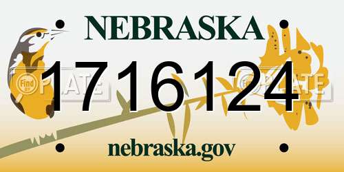 1716124 Nebraska License Plate