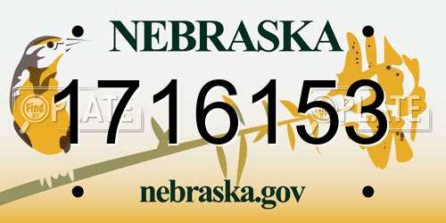 1716153 Nebraska License Plate