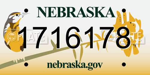 1716178 Nebraska License Plate