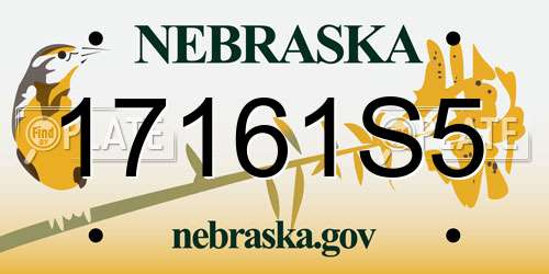 17161S5 Nebraska License Plate