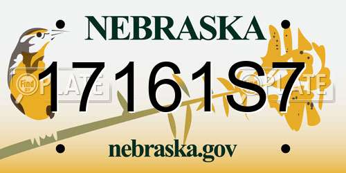 17161S7 Nebraska License Plate