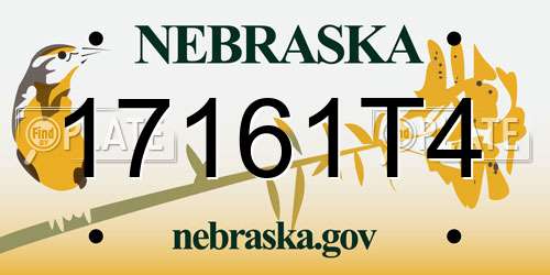 17161T4 Nebraska License Plate