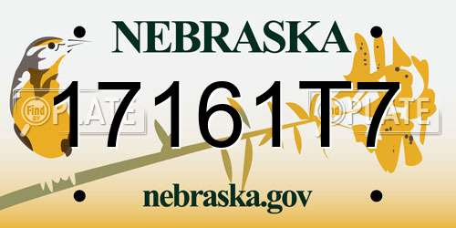 17161T7 Nebraska License Plate