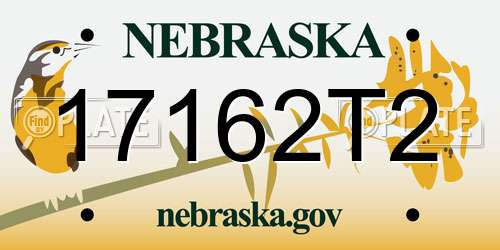 17162T2 Nebraska License Plate