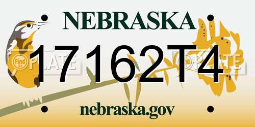 17162T4 Nebraska License Plate