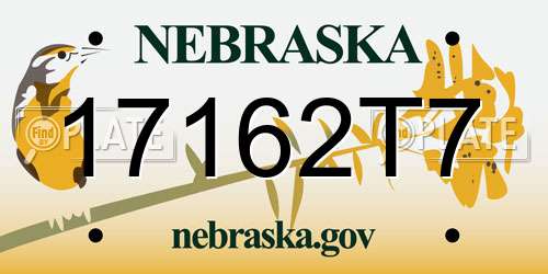 17162T7 Nebraska License Plate