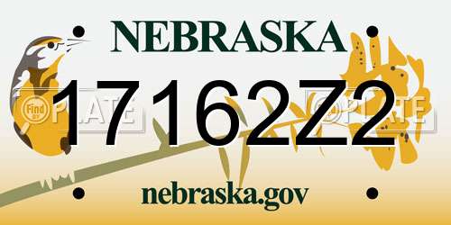 17162Z2 Nebraska License Plate