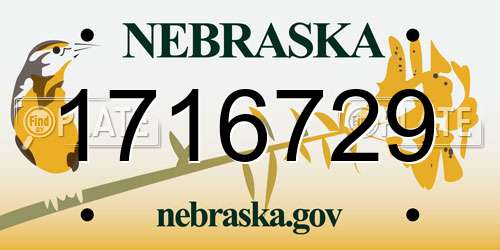 1716729 Nebraska License Plate