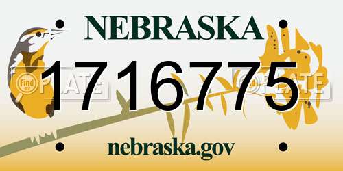 1716775 Nebraska License Plate