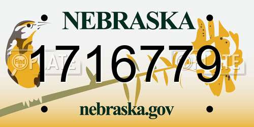 1716779 Nebraska License Plate