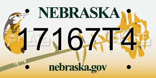 17167T4 Nebraska License Plate