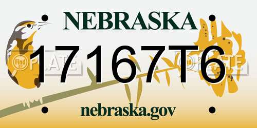 17167T6 Nebraska License Plate