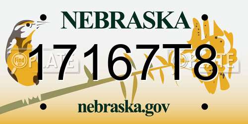 17167T8 Nebraska License Plate