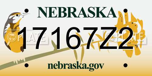 17167Z2 Nebraska License Plate