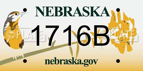 1716B Nebraska License Plate