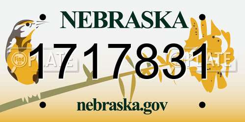 1717831 Nebraska License Plate