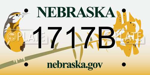1717B Nebraska License Plate