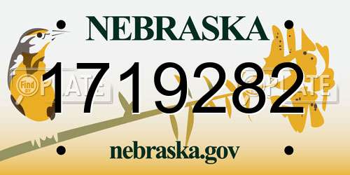 1719282 Nebraska License Plate