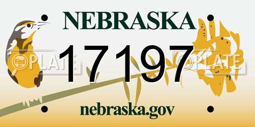 17197 Nebraska License Plate
